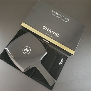 CHANEL hand held mirror with velvet case